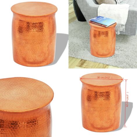 Sgabello/Tavolino Laterale Alluminio Battuto Colore Ottone/Rame - Tavolino laterale - Alluminio battuto