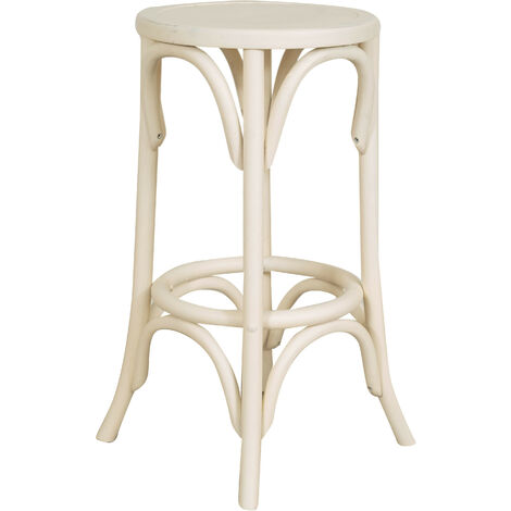 Sgabello Thonet in massello di frassino finitura bianca anticata