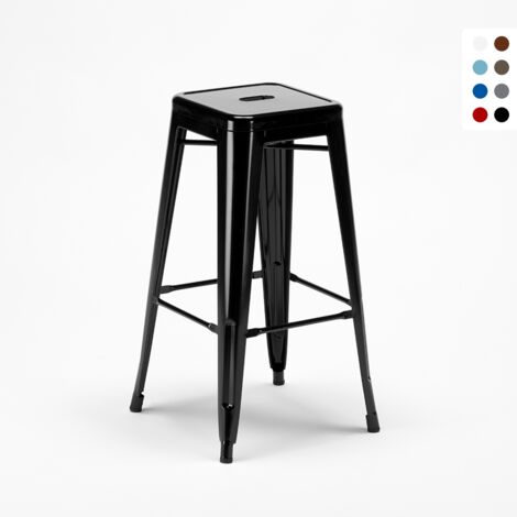 Sgabello Tolix Industrial in acciaio metallo per bar e cucina Steel Up