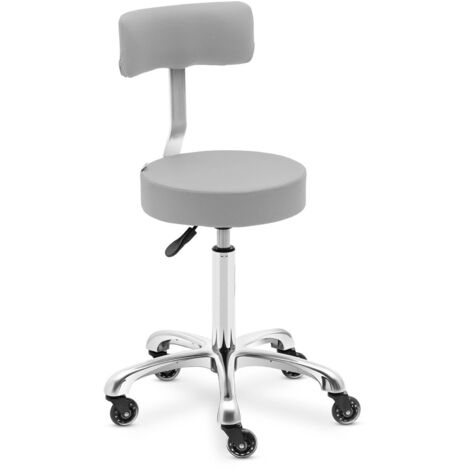 Sgabello tondo girevole WELLS LIGHT GRAY 150 kg - Grigio chiaro