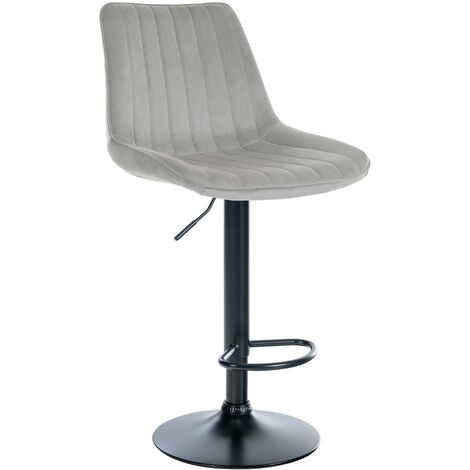 Sgabello Toni Velvet grigio nero