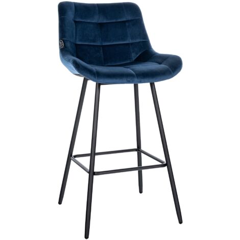 Sgabello Weston blu Velluto