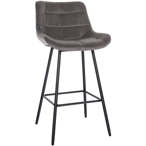 Sgabello Weston grigio Velluto