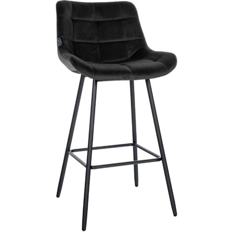 Sgabello Weston nero Velluto