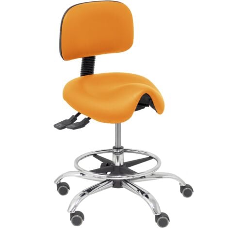 Sgabello Zarza in ecopelle arancione