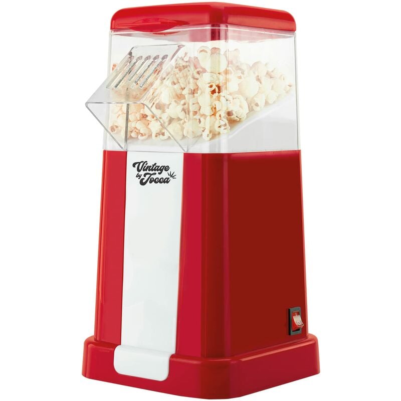 Image of 5617U Vintage Retro Hot Air Popcorn Maker per Popcorn sano e senza grassi, 1200 w, rosso - Jocca