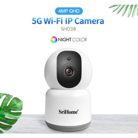 SRIHOME SH038 Telecamera Wifi 5GHz e 2,4GHz con infrarossi e audio:IP Camera wireless HD 4.0 Megapixel con ONVIF, P2P, SD e IR Cut