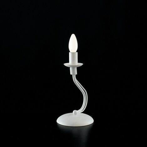 Shabby weiße Eisentischlampe ein Licht 17x h27 cm