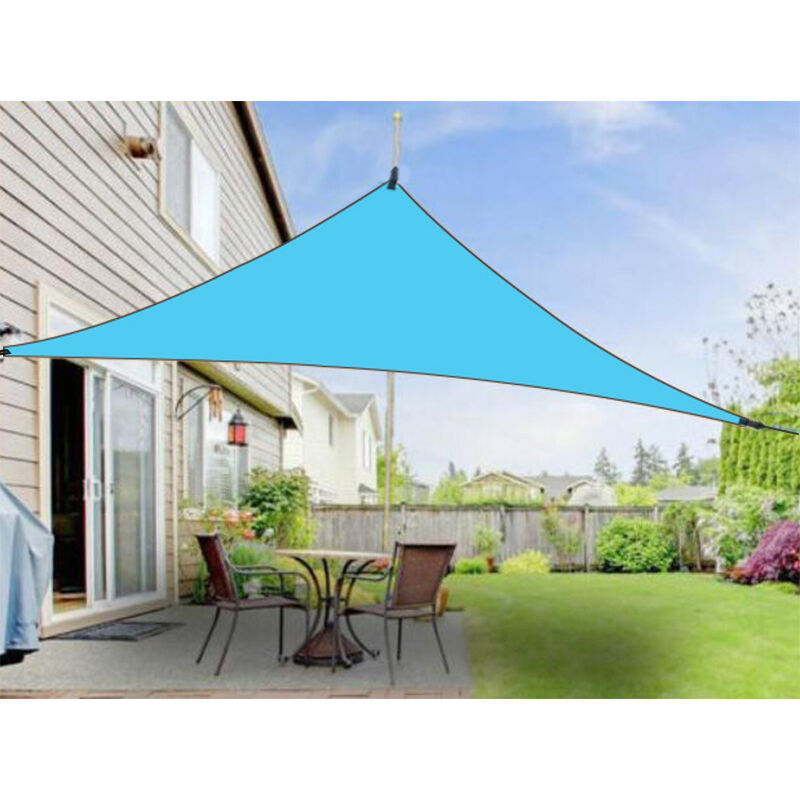 SHADE Voile d'ombrage Imperméable Triangulaire 3x3x3m Toile Ombrage UV Protection pour Terrasse Jardin Extérieur-Bleu