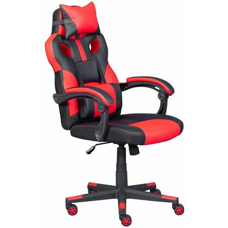 Fauteuil de bureau gamer LOOT noir et rouge - Chaise - Fauteuil