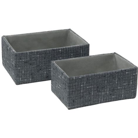 Shadow Rectangular Fabric Storage Baskets, Set of 2