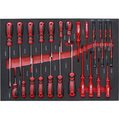 Shadowboards pour outils - jeu de tournevis, pour l x p 536 x 410 mm - 21 éléments