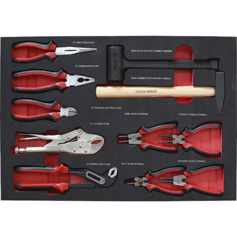 Shadowboards pour outils - kit de pinces/marteaux, pour l x p 536 x 410 mm - 11 éléments