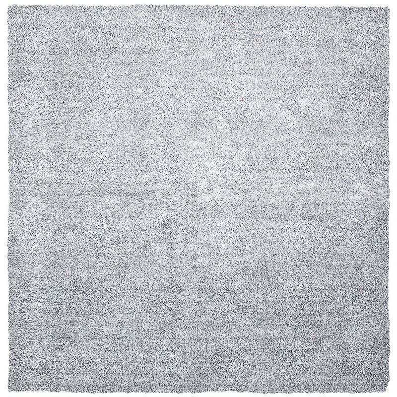 Modern Area Rug Polyester Shaggy Machine-Tufted 200x200 cm Salt and Pepper Demre