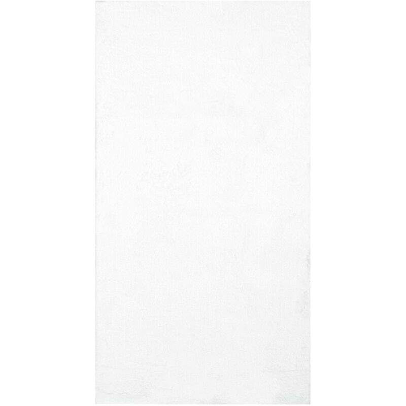 Beliani - Tapis Blanc en Polyester 80 x 150 cm Moelleux Fausse Fourrure de Lapin Mirpur