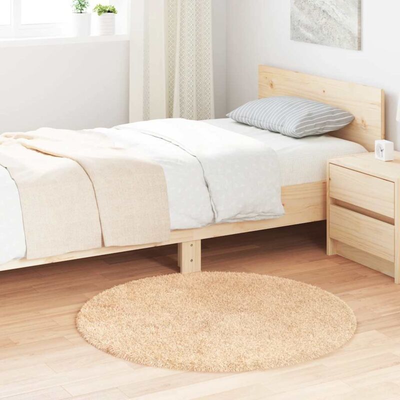 Shaggy Rug High Pile Navarra Beige 100x100 Cm Polyester Vidaxl