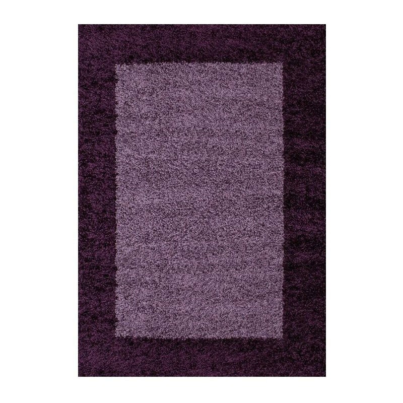 Life - Tapis Shaggy Poils Longs Bicolore (Violet - 160x230cm)