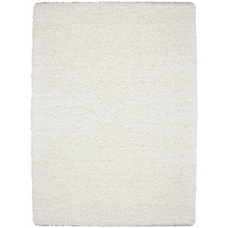 Tapis Shaggy Uni Poils Longs Tapis Salon Chambre Couloir (Blanc - 240x340cm)