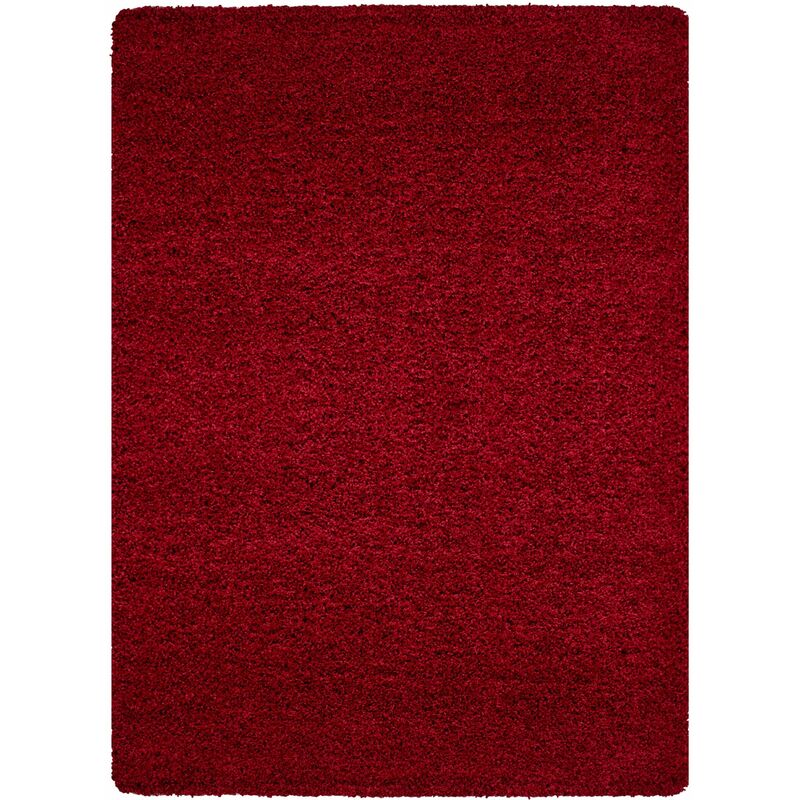 Life - Tapis Shaggy Uni Poils Longs Tapis Salon Chambre Couloir (Rouge - 80x150cm)