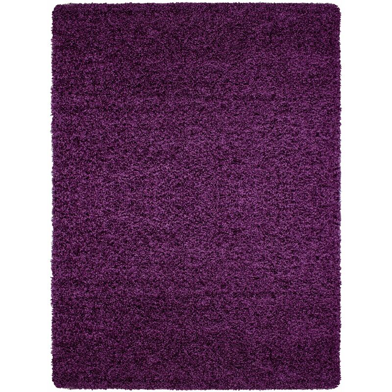 Tapis Shaggy Uni Poils Longs Tapis Salon Chambre Couloir (Violet - 100x200cm)