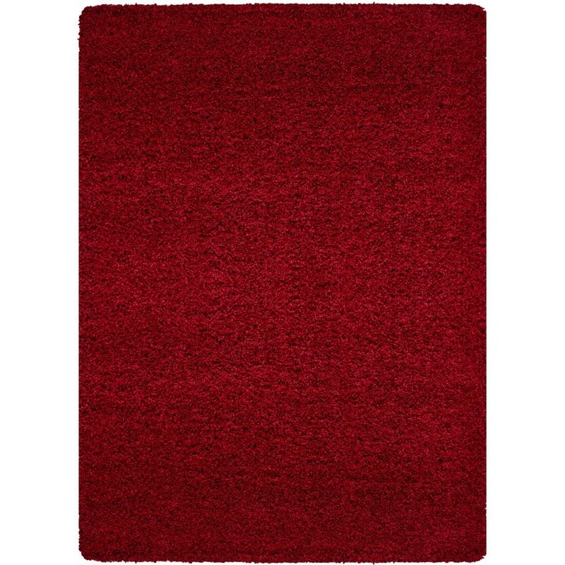 Life - Tapis Shaggy Uni Poils Longs Tapis Salon Chambre Couloir (Rouge - 60x110cm)
