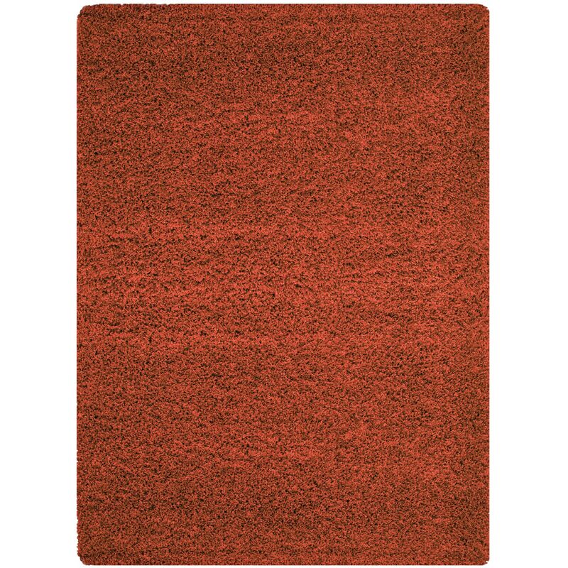 Tapis Shaggy Uni Poils Longs Tapis Salon Chambre Couloir (Terracotta - 80x250cm)