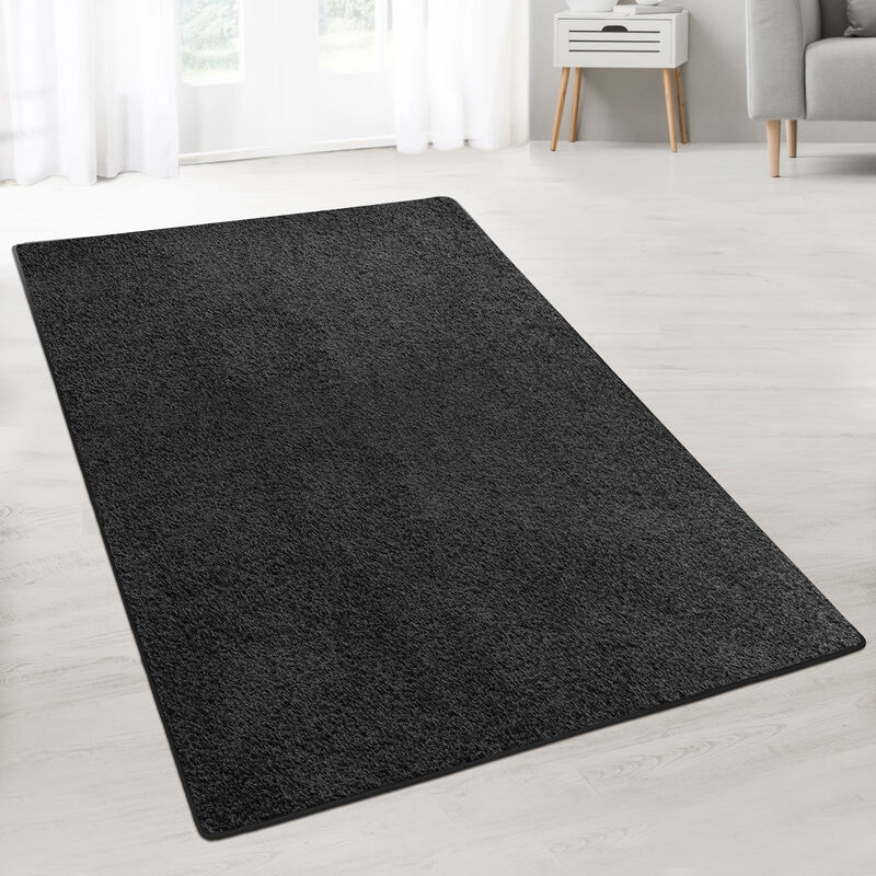 Shaggy-Teppich auf Maß Barcelona Schwarz 78 Breite: 240 cm, Länge: 1400 cm