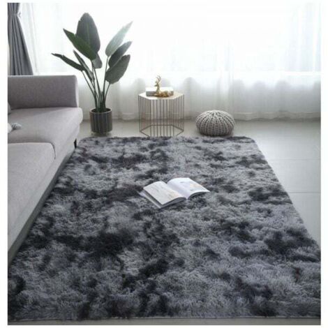 Shaggy Wohnzimmerteppich - 60 x 120 cm - Dunkelgrau - Weiche Polypropylenfaser - Rutschfest