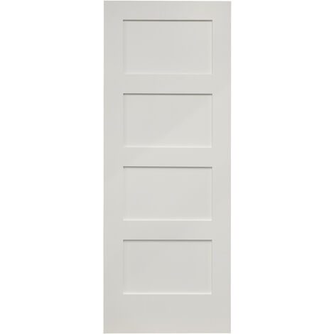 Shaker 4 Panel White Primed Panel Door 2040 x 726mm