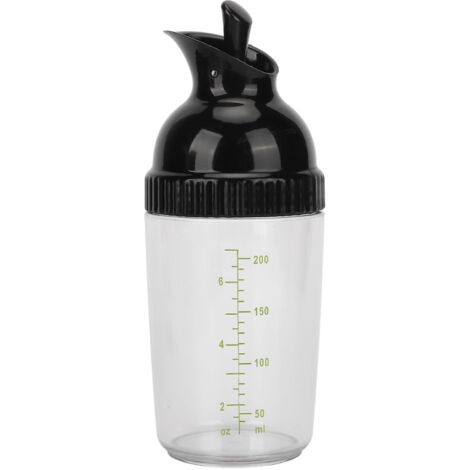 Shaker à vinaigrette, petit shaker à vinaigrette sans BPA pour éviter les fuites, pot à vinaigrette avec couvercle, mélangeur à vinaigrette, bouteilles pour cuisine, noir