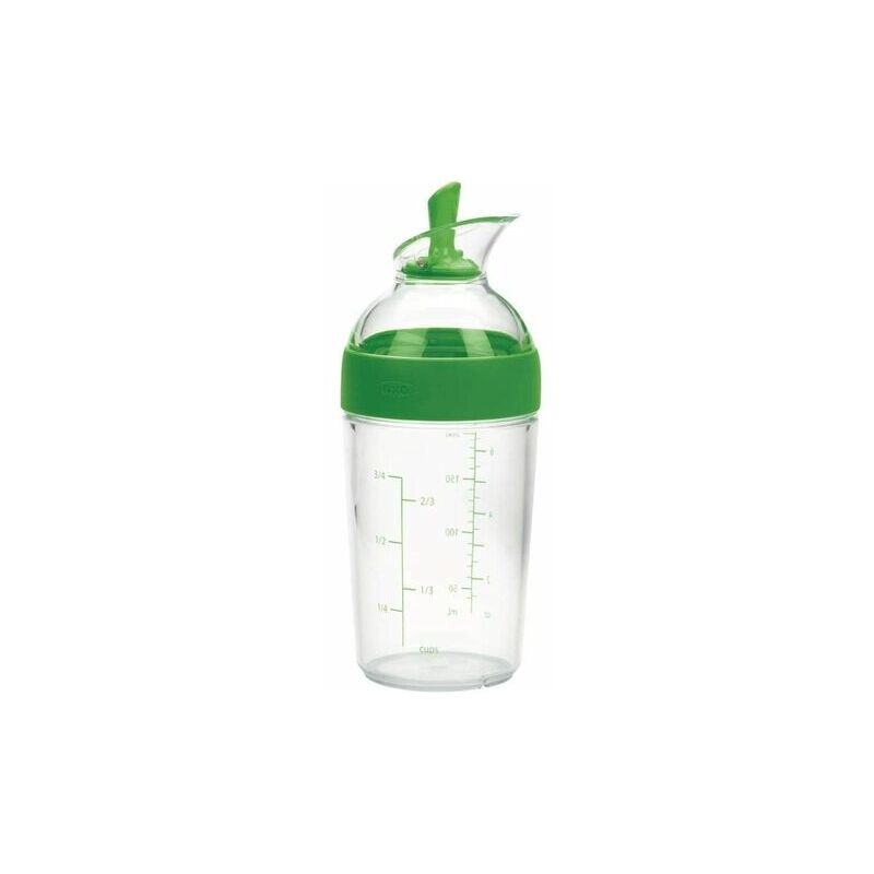 Shaker à vinaigrette compact - Shaker pour sauce salade - Bouteille transparente - verte