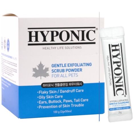 Shampoing exfoliant en poudre pour chiens et chats 50 x 2 g HYPONIC