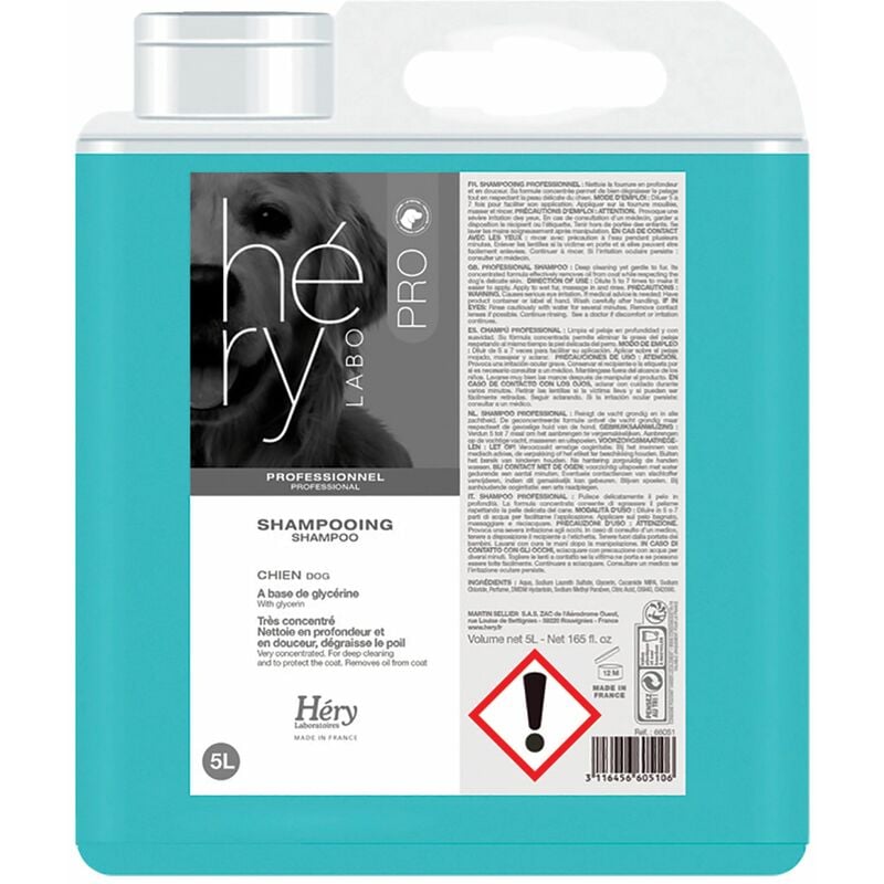 Shampooing Professionnel concentré Laboratoires Héry 5 l