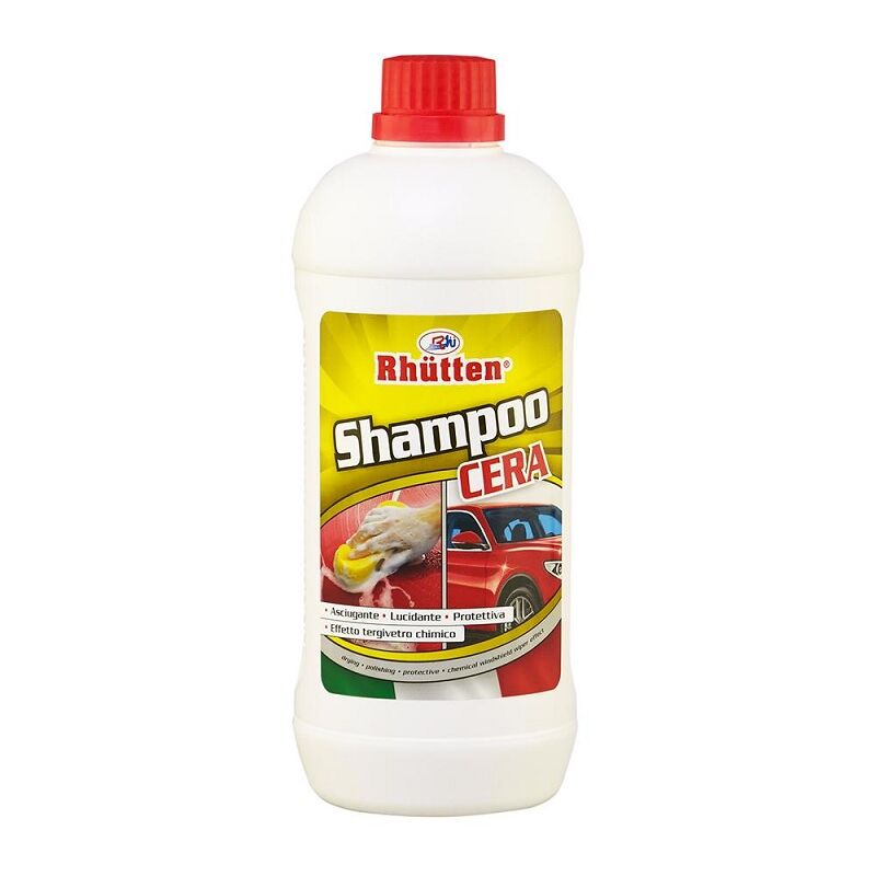 Image of Shampoo auto con cera autoasciugante lucidante protettiva lavaggio a mano 1 lt