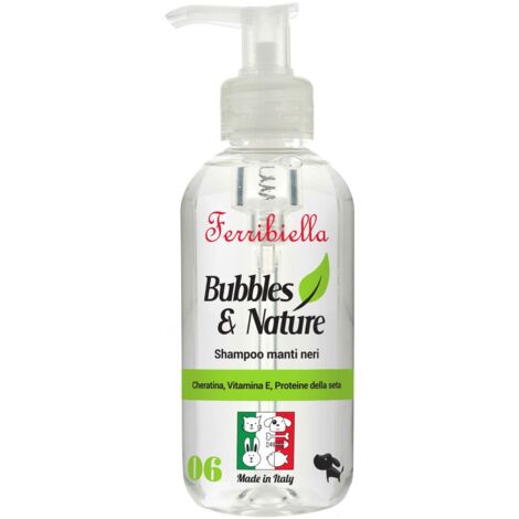 Shampoo con cheratina, vitamina E, proteine della seta per cani con manto nero 250 ml