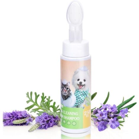 Shampoo in schiuma secca Ulisem per cani, gatti e conigli, dopo la passeggiata, prima di andare a dormire, per gattini e cuccioli, profumo di lavanda 250 ml