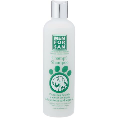 Shampoo Menforsan da 300 ml con proteine di seta e olio di argan per cani