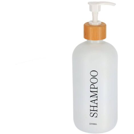 Shampoo-spender aus bambusglas 500ml - matt weiss - Tendance