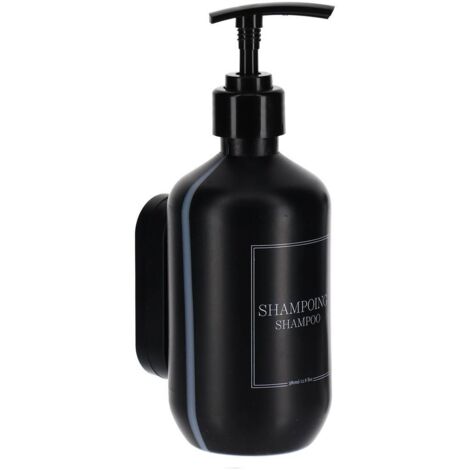 Shampoo-spender aus kunststoff 380 ml mit wandhalterung zur befestigung oder 3 m - schwarz - Tendance
