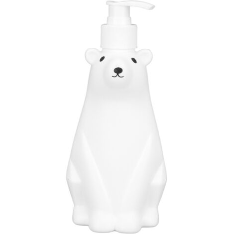 Shampoo-Spender im Eisbär-Design mit robuster PP/PE-Pumpe für Badezimmer und Toilette (29,5 x 7,6 cm)