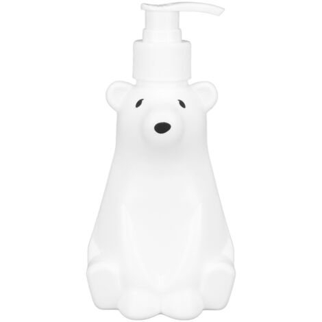 Shampoo-Spender im Eisbär-Design, robuste PP/PE-Pumpe, Duschflasche für Badezimmer und Toilette (16,5 x 7,4 cm)