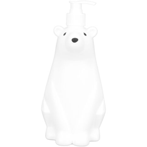 Shampoo-Spender im Eisbär-Design, robuste PP/PE-Pumpe, Duschflasche für Badezimmer und Toilette, Abmessungen L (23 x 29 cm)