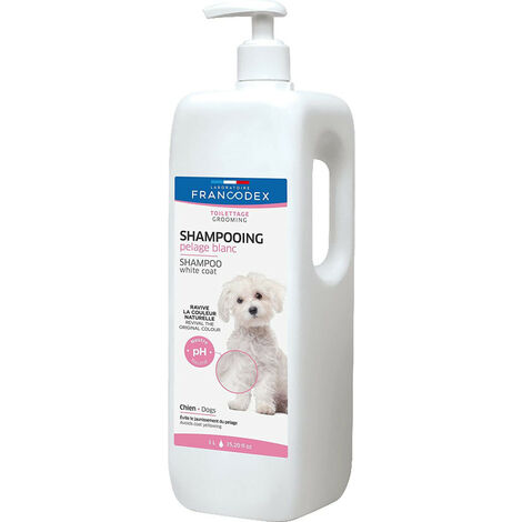 Shampooing 1 litre spécial Pelage Blanc pour chien - Francodex