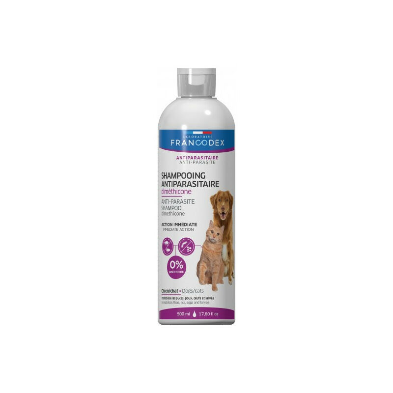 

Champú antiparasitario de dimeticona de 500 ml para perros y gatos