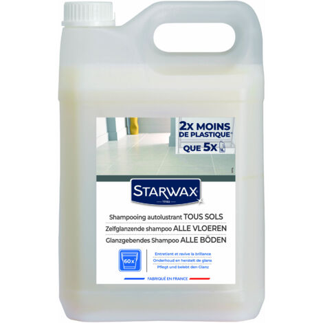 Starwax – Shampooing autolustrant brillant pour carrelage 5L – Nettoyage sans rinçage – Renforce la brillance et l'effet protecteur