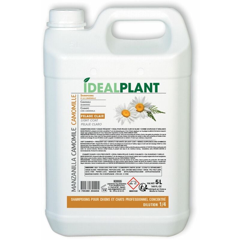 Chadog - Shampooing IdealPlant doux à la camomille : 5 litres