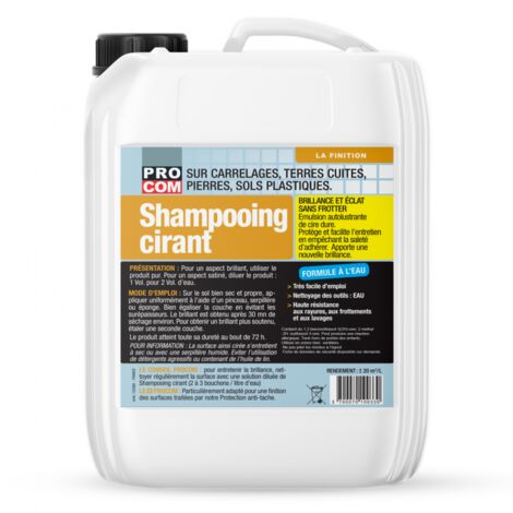 Shampooing cirant pour carrelage, pierres naturelles, terres cuites, marbres, grés PROCOM 5 litres