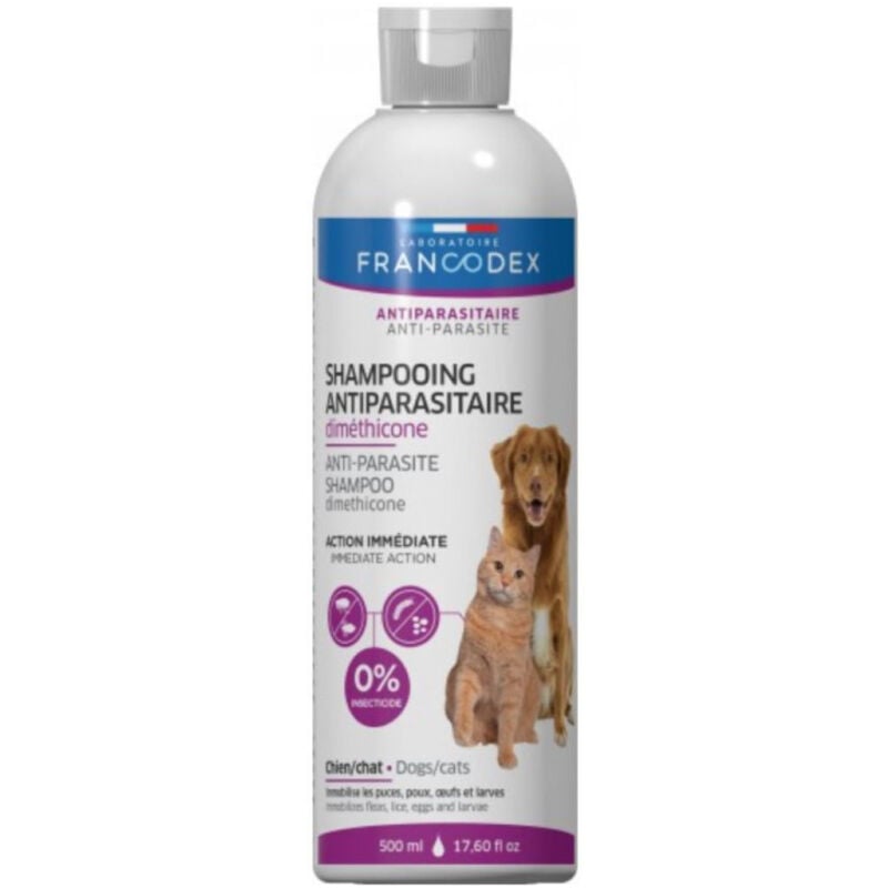 Shampooing Antiparasitaire Diméthicone 500ml Pour Chiens et Chats - Francodex