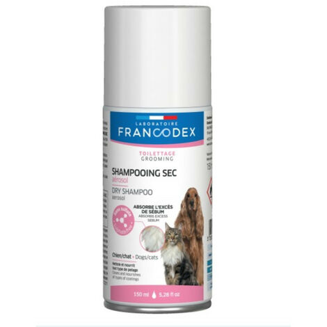 Shampooing sec en Aérosol 150 ml, pour chiens et chats - Francodex
