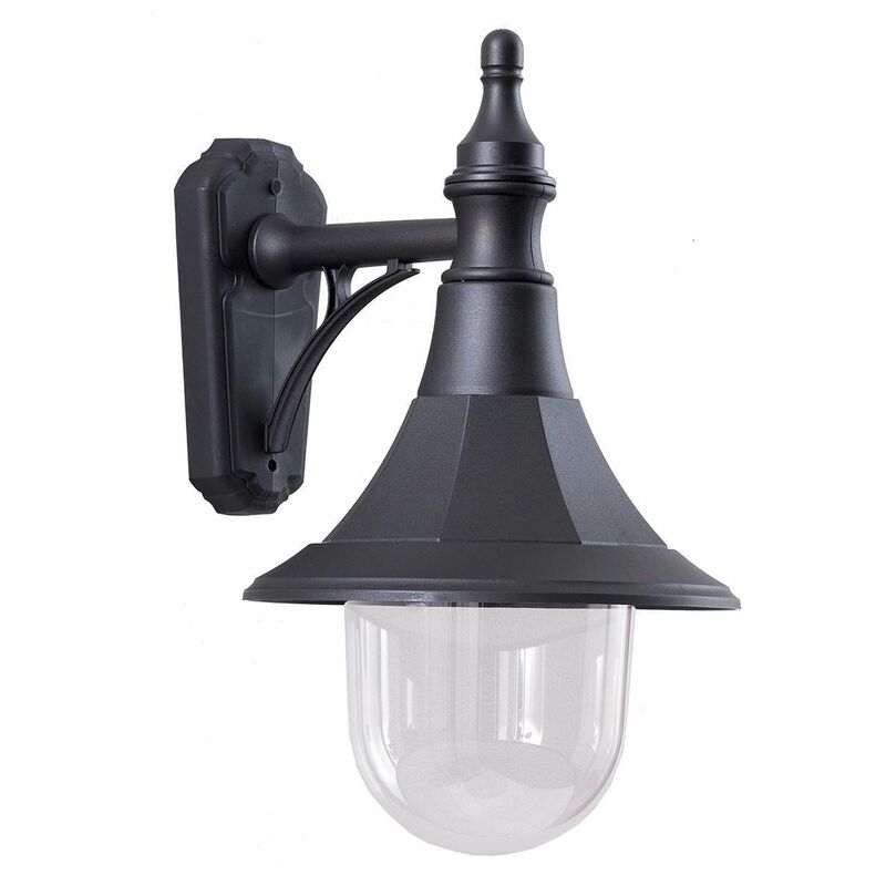 Elstead Shannon - 1 Light Outdoor Wall Lantern Light Black Polycarbonate IP44, E27